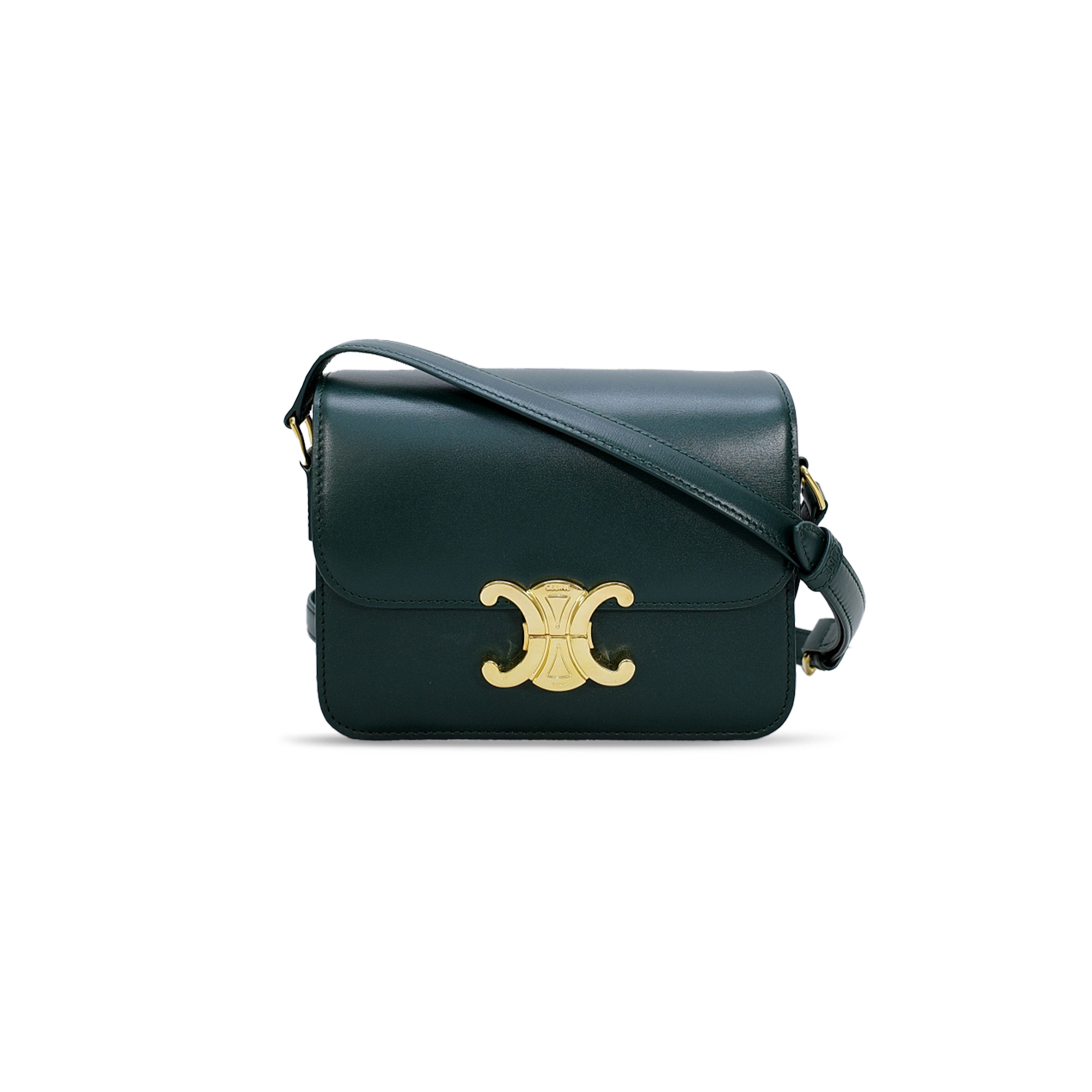 CELIN SMALL TEEN TRIOMPHE BAG IN CANVAS CALFSKIN 188423BF4.10GL (18.5*14*6cm)